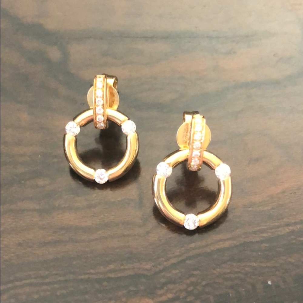 Movado 14k gold and diamond earrings